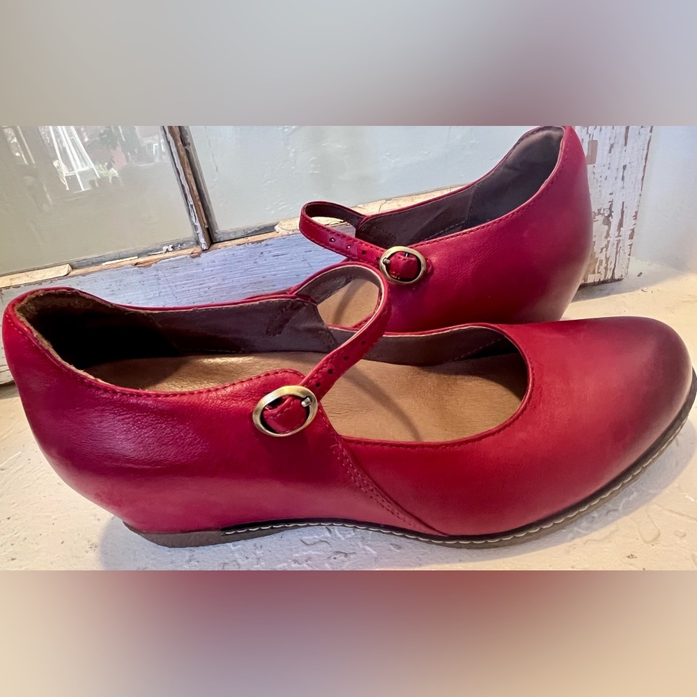 DANSKO MARYJANE WEDGES SIZE 38 RED - Picture 7 of 8
